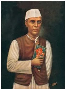 Abanindranath Tagore's 1905 painting of Bharat Mata as a calm ascetic mother figure dispensing learning, food and clothing