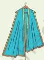 A dhoti laid out as the costume for the Krishna character in the natya performance