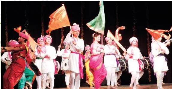 Children performing their choreographed Krishna and Kaliya story together as a grand finale