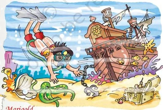 A shipwreck resting at the bottom of the ocean, the picture prompt for the group deep-sea diving story