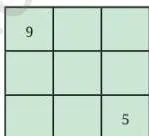 Incomplete 3 by 3 number grids with circled row and column sums to be filled using the numbers 1 to 9