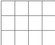 A 3 by 3 grid containing 9 small squares next to a 3 by 4 grid containing 12