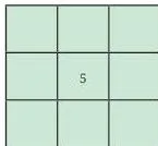 A 3 by 3 magic square with the boundary split into corners and edge middles for placing 1 and 9