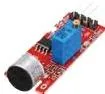 A motion detection sensor, sound sensor and temperature sensor shown together as the three sensors used in automation