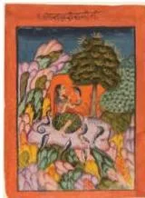 Raga Mala miniature painting on the samay chakra page, showing ragas as emotions and moods