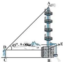 Solution : In Fig. 9.7, AB denotes the height of the building, BD the flagstaff and P the given point.