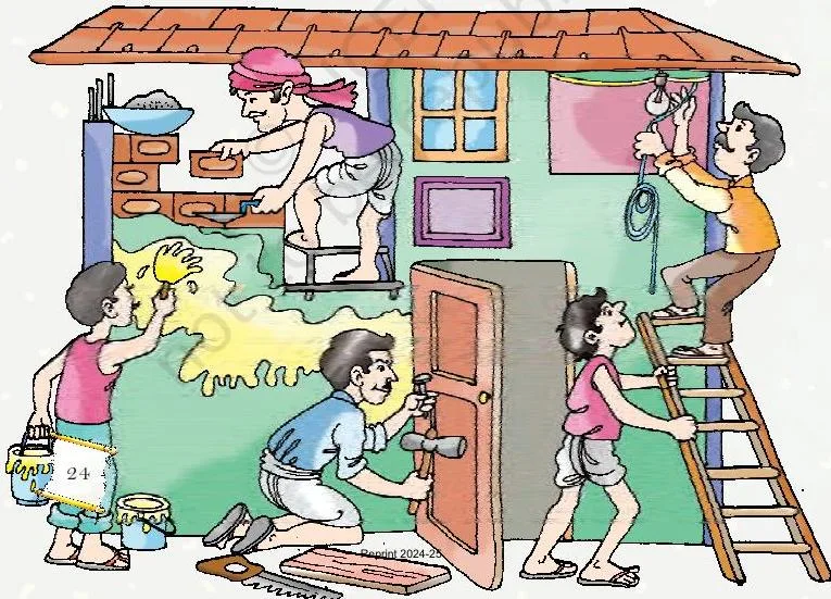 Look at the picture and answer the questions in one sentence, using the word clues given in the box.