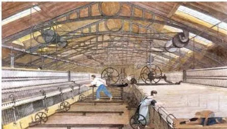 A fitting shop at a railway works in England, The Illustrated London News, 1849.