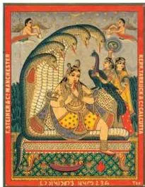 A 1928 Gripe Water calendar with the baby Krishna as its main image, an example of gods being used to popularise baby products in Indian advertising