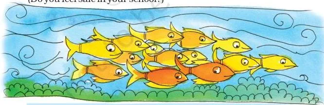 Fish like to swim together in the sea in big groups called "schools" of fish.