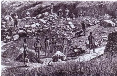 Crossing the Wilge river was the quickest method of transport to the gold fields of Transvaal.