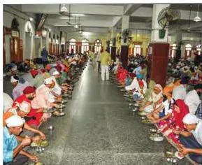 Temple distributing prasad to devotees