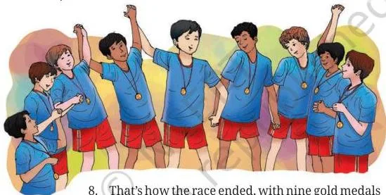 The banner reading Special Olympics that appears above the nine runners in the poem, which the poet says could not have been more on the mark