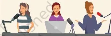 Illustration naming the related voice-only theatre forms: radio plays, voice acting and dubbing