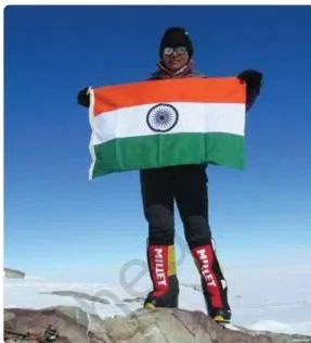 Arunima Sinha in mountaineering gear during her training at the Nehru Institute of Mountaineering in Uttarkashi