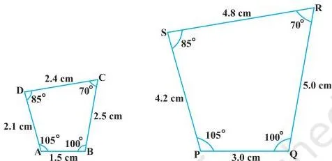 From the above, you can easily say that quadrilaterals ABCD and PQRS of Fig. 6.5 are similar.
