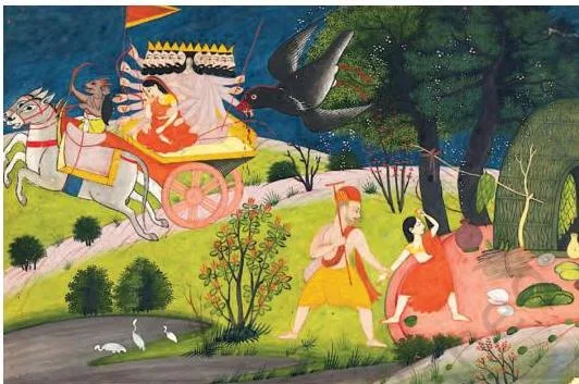 A painting depicting a major episode from the Rāmāyaṇa (18th century, Himachal Pradesh)
