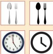 Everyday objects placed beside their simplified icon versions, showing how removing details turns a real object into an icon.
