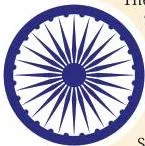 The navy blue Dharma Chakra with 24 spokes at the centre of the national flag, an object carrying a deeper meaning as a symbol.