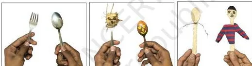 Making spoon and fork puppets