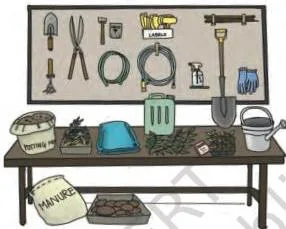 Tools and materials used to develop plant nursery