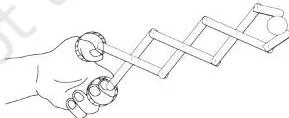 Steps for making a robotic arm using ice cream sticks, bottle caps and toothpicks